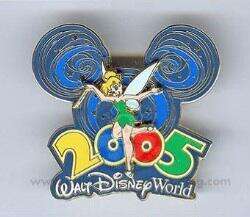 2005 Dated Year Pins - 2005 Swirl Mickey Icon Logo (Tinker Bell) - WDW