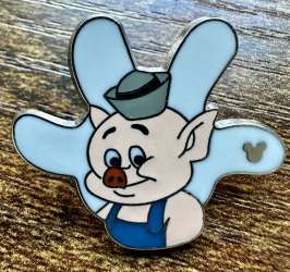 DLR Hidden Mickey Series 2013 Wave B: White Glove Silhouette Collection - Practical Pig - DLR