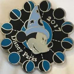 26564 - 2017 Dated Year Pins - Sorcerer Mickey Mouse with Phases of the Moon Disney Parks Logo alternate image