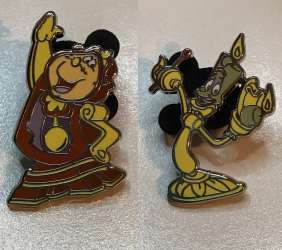 Beauty and the Beast - Lumiere and Cogsworth 2-Pin Set - DLR