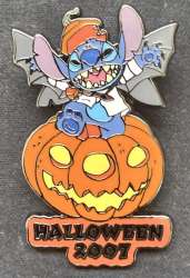 Click to view the Stitch with Bat Wings coming out of a Pumpkin details