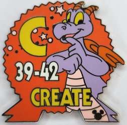 Cast Lanyard Collection III - Figment Epcot Parking Signs - C for Create (39-42) - WDW