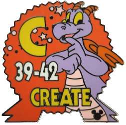 'Cast Lanyard Collection III - Figment Epcot Parking Signs - C for Create (39-42) - WDW'