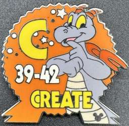 Cast Lanyard Collection III - Figment Epcot Parking Signs - C for Create (39-42) - WDW