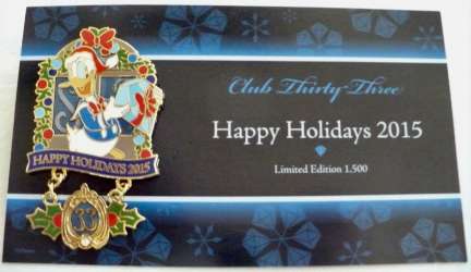 19977 - Club 33: Happy Holidays Dangle Series - 2015 - Donald with Diamond - Disneyland Resort alternate image