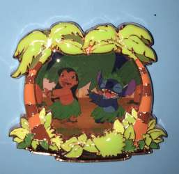 November 2017 Park Pack - Palm Trees Frame - Lilo and Stitch Hula Dancing - DSUS