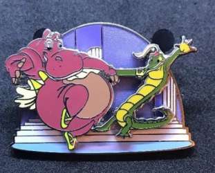 20230 - December 2017 Park Pack - Hyacinth Hippo and Ben Ali Gator Dancing - Version #1 - Purple Background - Disney Store US alternate image