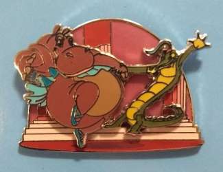 20234 - December 2017 Park Pack - Hyacinth Hippo and Ben Ali Gator Dancing - Version #5 - Bright Pink Background - Disney Store US alternate image