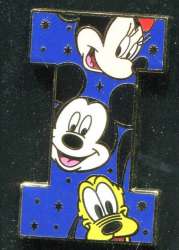 Alphabet Stars Letters - I with Minnie, Mickey and Pluto - MLT