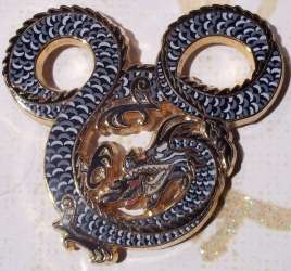 7137 - Fire Breathing Dragons - Mickey Icons - Hong Kong Project Team - Blue on Silver - Walt Disney Imagineering alternate image