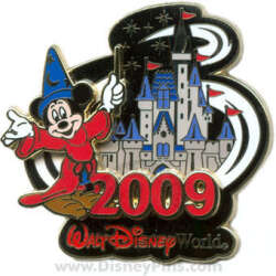 '2009 Dated Year Pins - Cinderella Castle - Sorcerer Mickey - WDW'