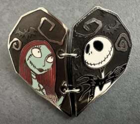 25802 - Connected Hearts - Stitched Heart -  Jack and Sally - Nightmare Before Christmas alternate image