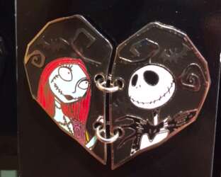 Stitched Heart -  Jack and Sally - Nightmare Before Christmas