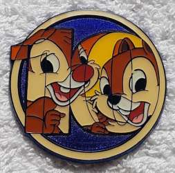 15257 - Disney Pin Trading 10th Anniversary: Ten Years of Disney Pin Trading Mystery Collection - Character Circles Mystery Collection — Chip and Dale (Trade Exclusive Blue Background) alternate image