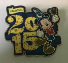 2015 Dated Year Pins - 2015 Dated Logo Mickey With Sorcerer Hat &amp; Ice Cream Bar - MLT