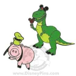 'Toy Story - Rex with Mickey Ears and Hamm with Goofy hat - MLT'