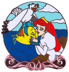 Ariel in Wedding Dress with Flounder and Scuttle