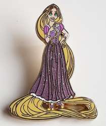 916 - Princess Glitter Pins - Rapunzel Playing with Hair alternate image
