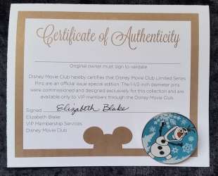 517 - VIP Disney Movie Club - Disney Movie Club Exclusive VIP Pin #49 – Olaf - Disney Movie Rewards alternate image