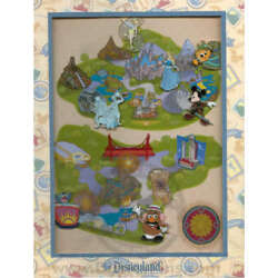 'Mickey's Pin Odyssey - Park Maps Easel Boxed Set - Full Set - DLR'