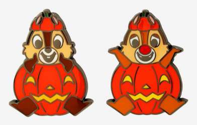 30361 - BoxLunch - Halloween - Chip 'n Dale Pumpkin Pin Set - Full Set - Loungefly alternate image