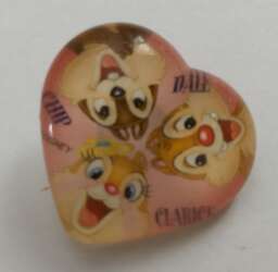 'Mickey &amp; Pals - Dome Pink Heart - Clarice, Chip &amp; Dale - DLIC'