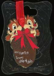 'WDI Character Gift Tag Ornaments - Chip and Dale Ornaments to Clarice - WDI'