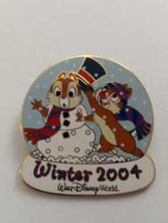 Winter 2004 Snowglobe Series - Chip Making Dale into a Snowman - #4 - WDW