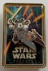 31732 - Star Wars Weekends 2013 - Logo Pin - Mickey, Chip & Dale Riding a Speederbike - Walt Disney World alternate image