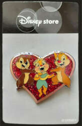Glitter heart - Chip, Dale and Clarice on a Red Sparkle Heart - DSJ