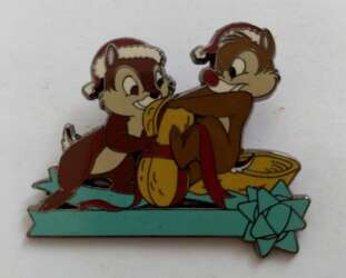 Chip and Dale in Santa Hats with Peanut