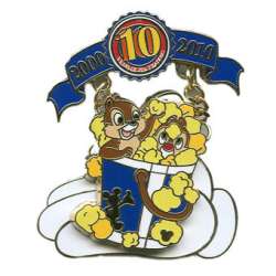 'Disney Pin Trading 10th Anniversary: Decade of Magical Trades - Chip and Dale in Popcorn Bucket - DLR'