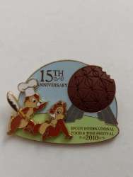 EPCOT International Food &amp; Wine Festival 2010 - 15th Anniversary - Chip and Dale with Free-D Chocolate Spaceship Earth - WDW