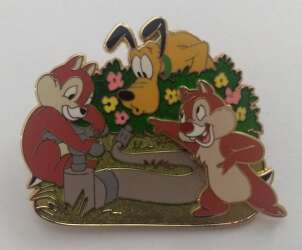 Chip, Dale and Pluto with Garden Hose