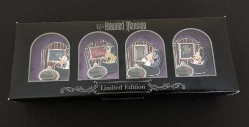 Haunted Mansion Friday the 13th Doom Buggy Pin Set - Mickey, Minnie, Donald and Pluto - DLR