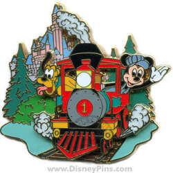 'Mickey's Pin Odyssey 2008 - Mickey and Pluto on Disneyland Railroad - DLR'
