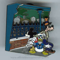 Mickey, Donald, and Goofy in Graveyard