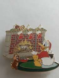 33158 - Disney Shopping - Christmas Window Surprise 5 Pin Set - Chip, Dale, and Donald Toasting Marshmallows - Disney Store US alternate image