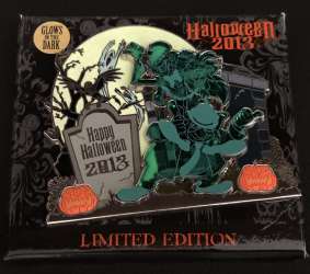 6300 - Halloween 2013 - Hitchhiking Ghosts Stained Glass Jumbo Pin - Disney Store US alternate image