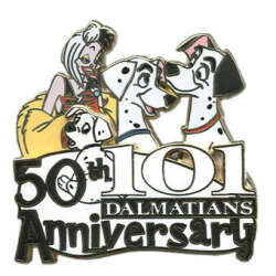 '101 Dalmatians - 50th Anniversary - Cruella De Vil, Pongo, Perdita and puppy - WDW'