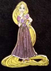 916 - Princess Glitter Pins - Rapunzel Playing with Hair alternate image