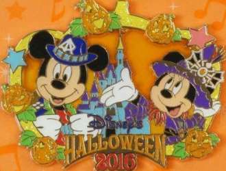 18641 - Halloween 2016 - Mickey and Minnie Stained Glass Pumpkin Frame - Tokyo Disneyland Resort alternate image