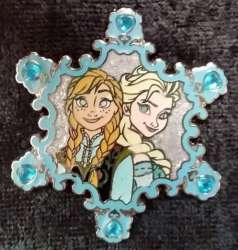 46 - Frozen - Anna & Elsa Jeweled Snowflake Pin alternate image