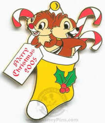 'Merry Christmas 2005 - Pin Pursuit - Chip &amp; Dale Stocking - WDW'