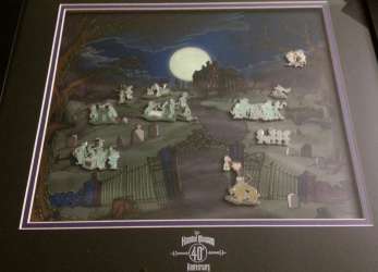 1565 - Haunted Mansion O'Pin House - Graveyard Framed Pin Set - Full Set - Disneyland Resort alternate image