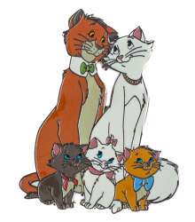 'The Aristocats - The Family - Thomas O'Malley, Duchess, Berlioz, Marie and Toulouse - DLP'