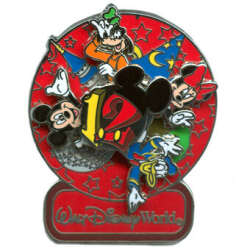 '2012 Dated Year Pins - Mickey, Donald, Minnie and Goofy - WDW'