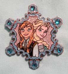46 - Frozen - Anna & Elsa Jeweled Snowflake Pin alternate image