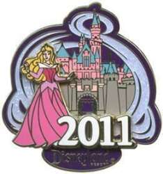 '2011 Dated Year Pins - Sleeping Beauty Castle - Aurora - DLR'