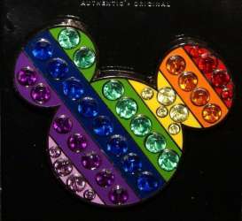 Rainbow Disney Pride Collection - Mickey Mouse Icon - Mickey Head - Love Wins - Jeweled - MLT